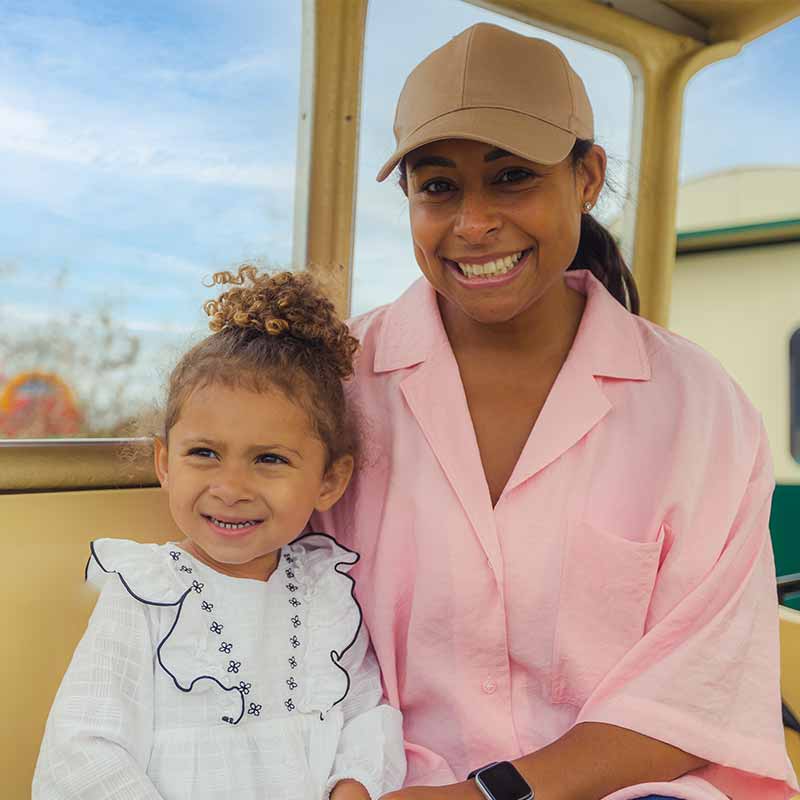 Mum and Daughter having fun at Marsh Farm